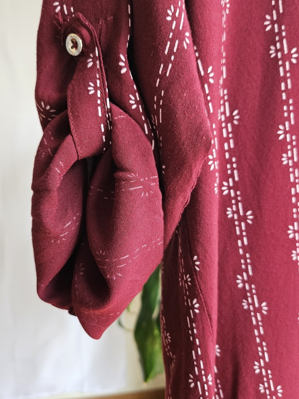 Zola Maroon Printed Henley Tunic Blouse - Picture 3 of 11